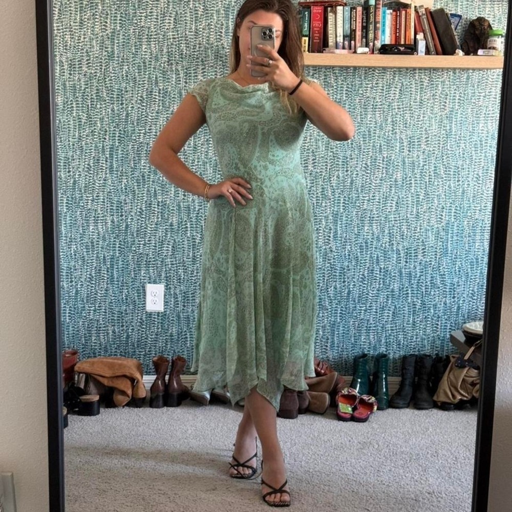 Y2K‎ Green Paisley midi Dress